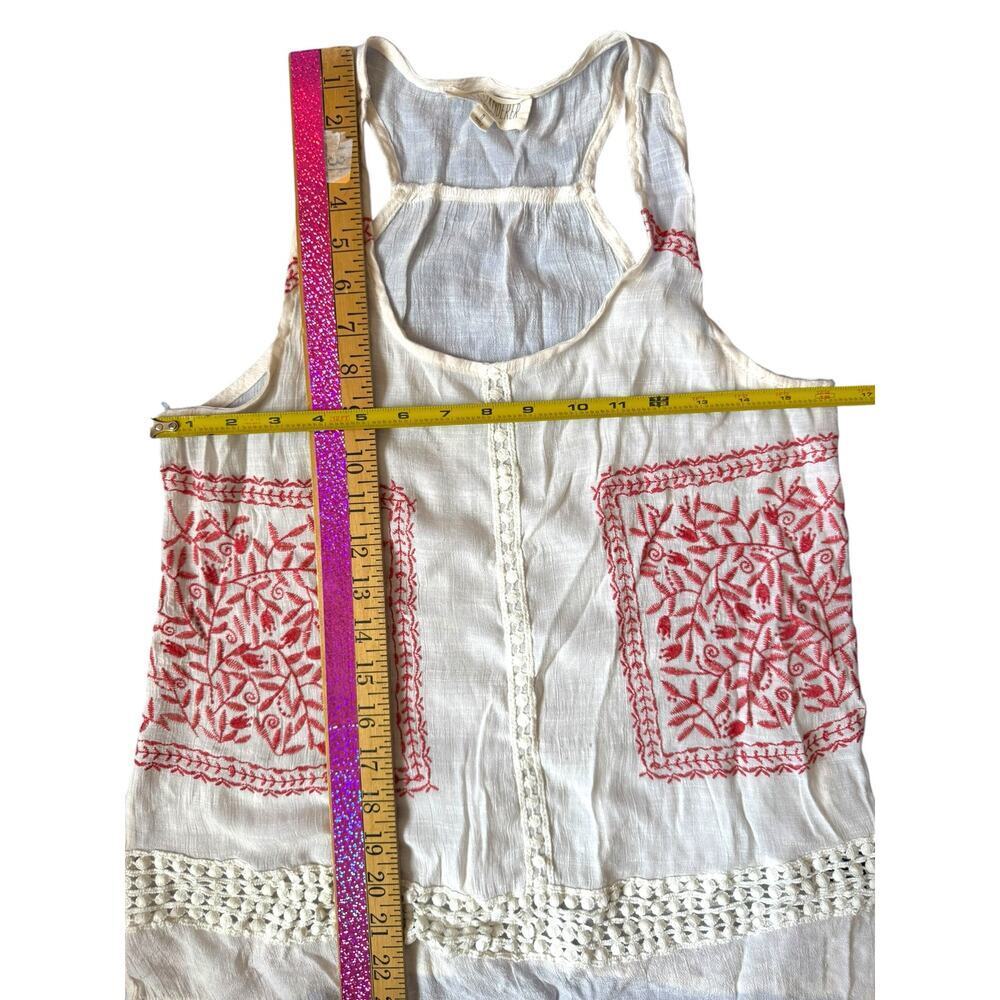 Sweet Wanderer White Sleeveless Boho Embroidered‎ Tank Top M Festival Style - Picture 5 of 7